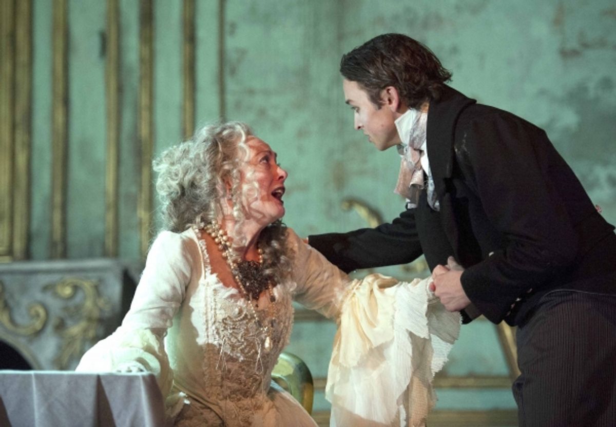 Paula Wilcox (Miss Havisham) and Taylor Jay-Davies (Young Pip) at 