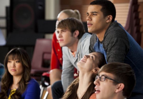 Jenna Ushkowitz, Becca Tobin, Blake Jenner, Melissa Benoist, Jacob Artist and Kevin M Photo
