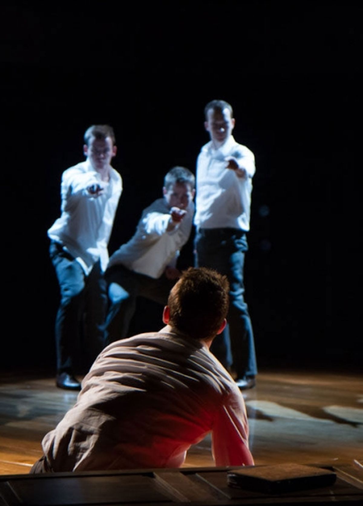 Jefferson Farber. Background, from left: Alex Mills, Joel David Santner, Rex Daugherty at 