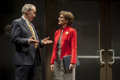 Patrick Clear (President) and Janet Ulrich Brooks (Provost) Photo