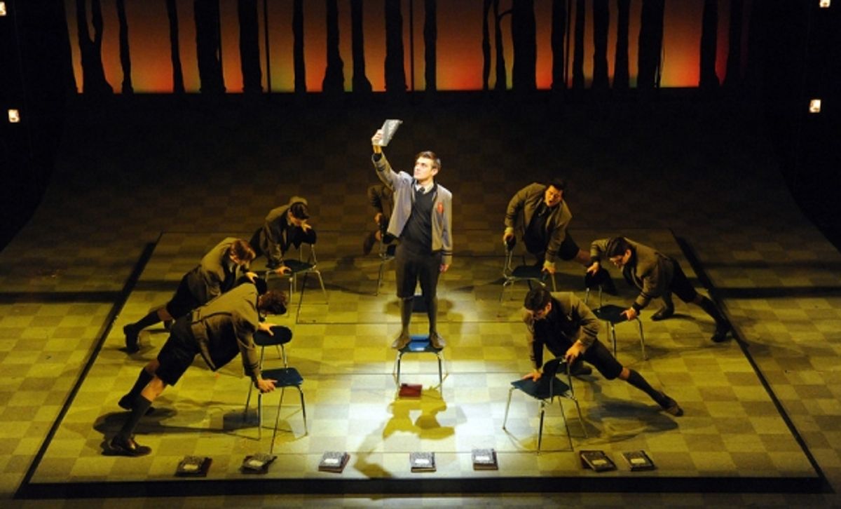 Melchior (Matthew Kacergis) and the cast of Olney Theater Center's production of SPRING AWAKENING at 