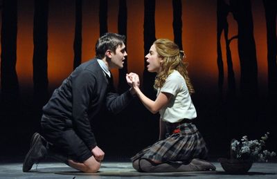 Melchior (Matthew Kacergis) and Wendla (Alyse Alan Louis) share a moment. Photo