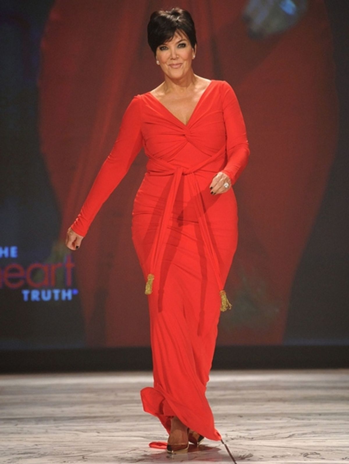 Kris Jenner in Badgley Mischka (Photo by Getty Images for Heart Truth) at 
