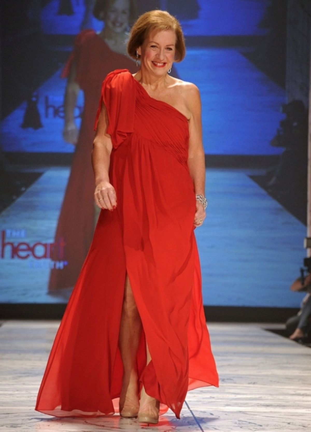 Cindy Parsons in Adrianna Papell (Photo by Getty Images for Heart Truth) at The Heart Truth Fashion Show