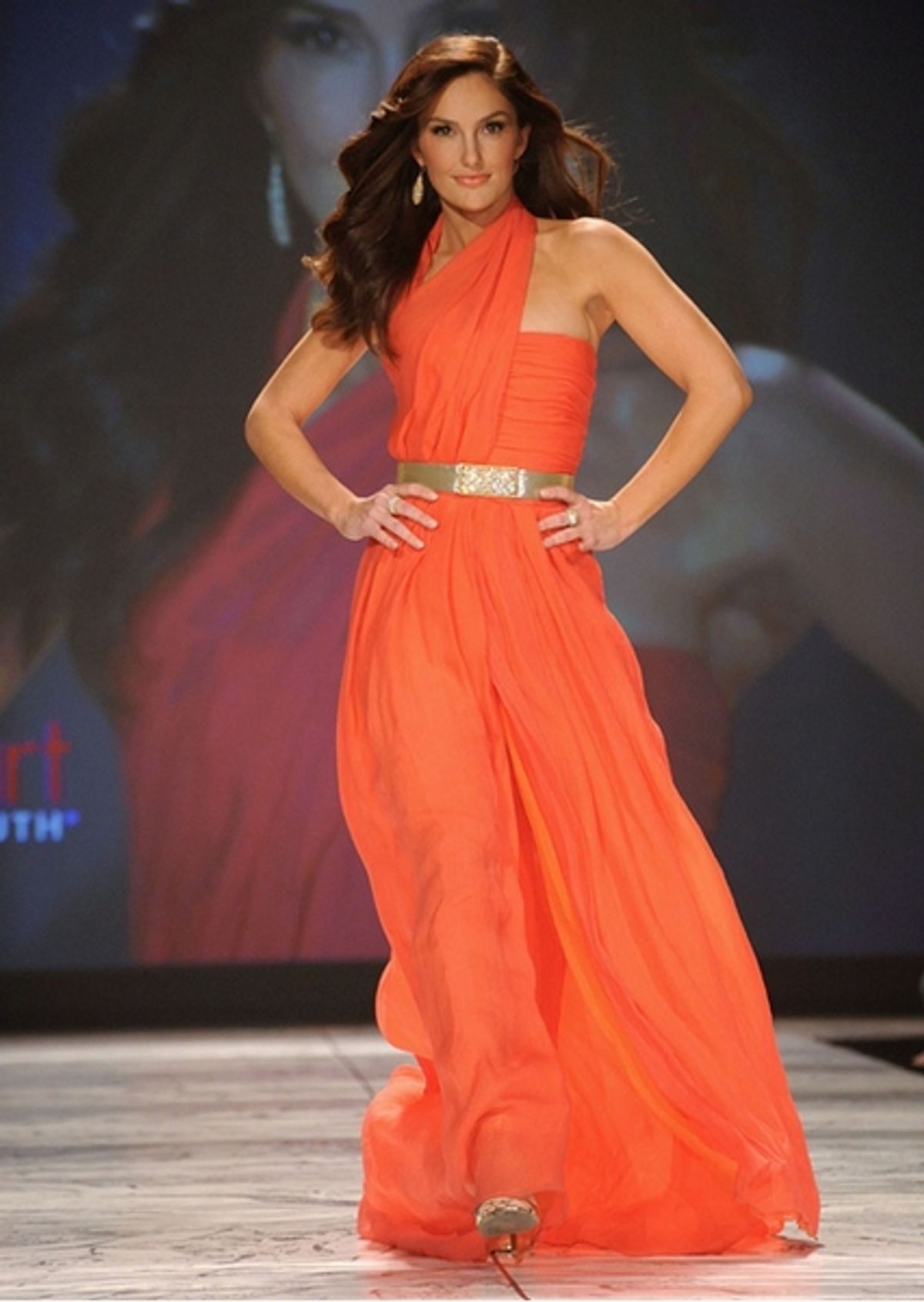 Minka Kelly in Oscar de la Renta (Photo by Getty Images for Heart Truth) at 
