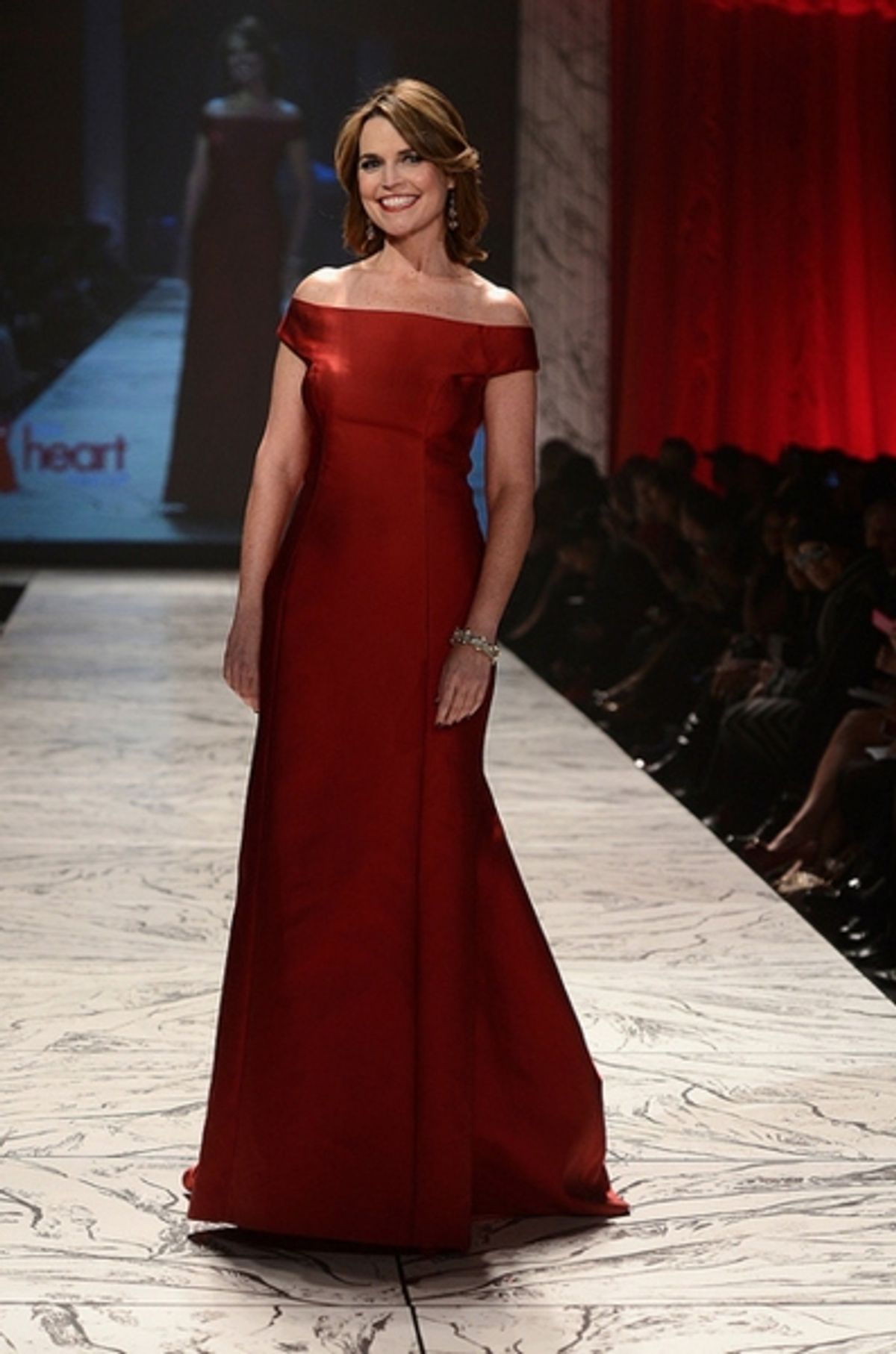 Savannah Guthrie in Carolina Herrera (Photo by Getty Images for Heart Truth) at 