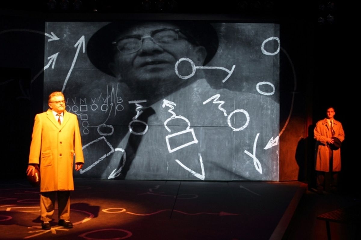 Edward Furs as Vince Lombardi and Jarred Baugh as Michael McCormick at 