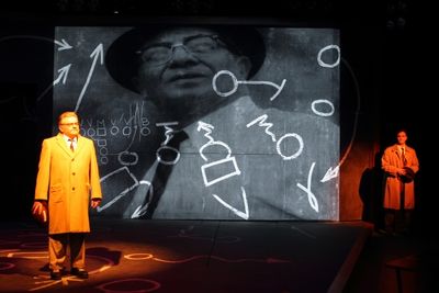 Edward Furs as Vince Lombardi and Jarred Baugh as Michael McCormick Photo