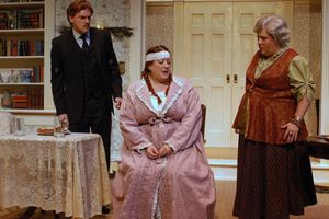 Pictured L-R: Steven Cole Hughes (Charles), Boni McIntyre (Edith) and Leslie O'Carrol Photo