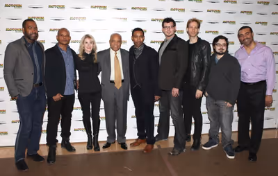 Berry Gordy & Director Charles Randolph-Wright with the creative team Photo
