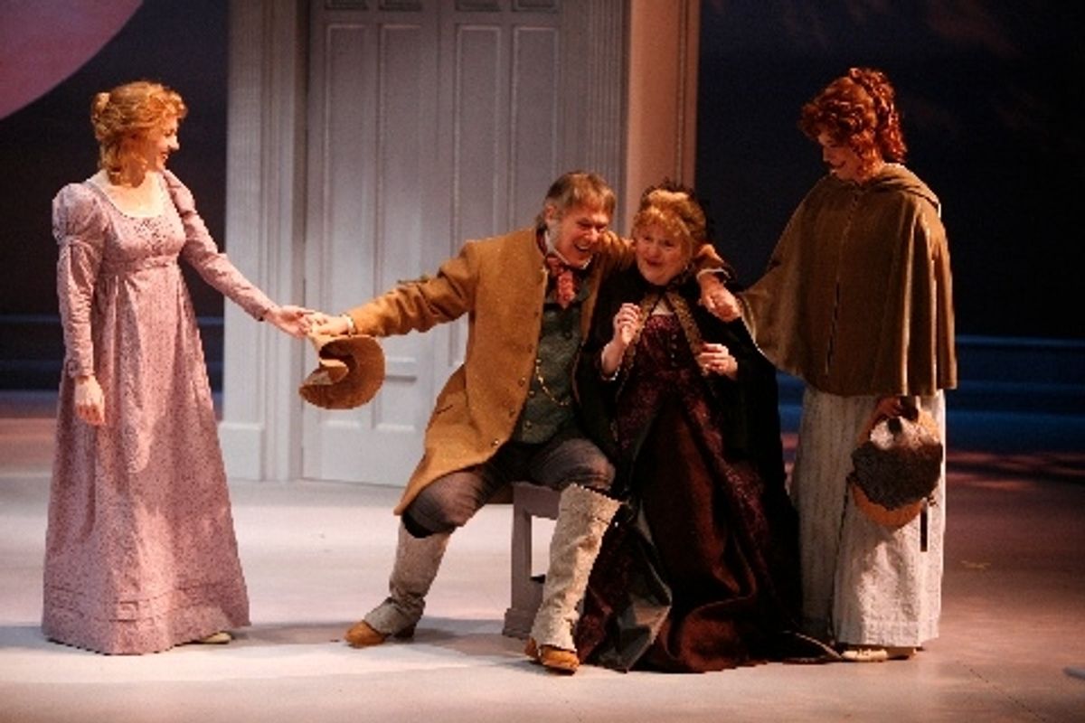  Nancy Lemenager as Elinor, V Craig Heidenreich as Sir John Middleton, Penny Slusher as Mrs. Henry Dashwood and Amelia McClain as Marianne at 