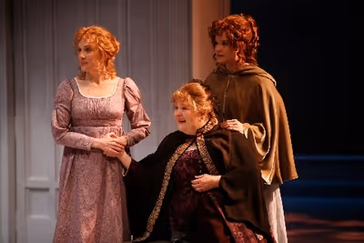 Nancy Lemenager as Elinor, Penny Slusher as Mrs. Henry Dashwood and Amelia McClain as Photo