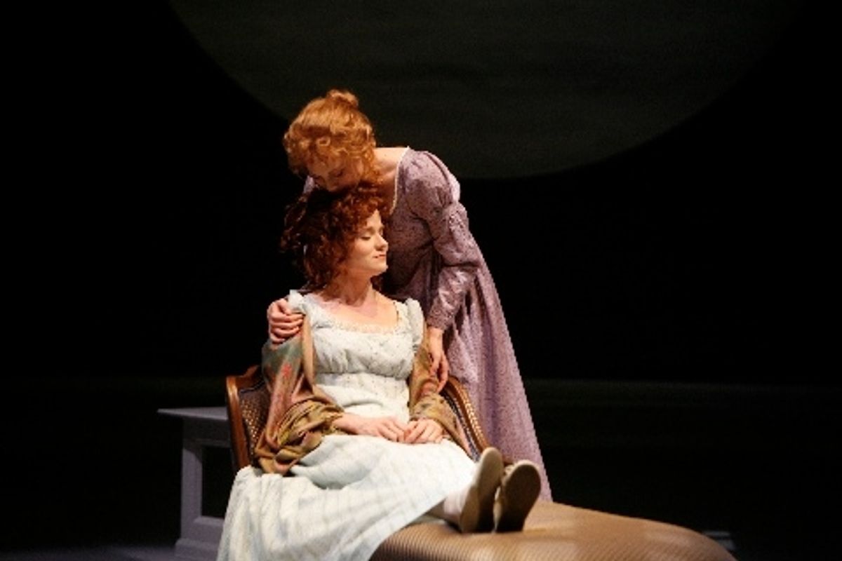 Nancy Lemenager as Elinor and Amelia McClain as Marianne at 