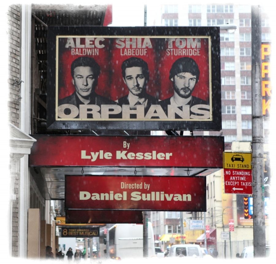 Exclusive Photo Coverage: Quick Switch - Ben Foster Replaces Shia LaBeouf on ORPHANS Theatre Marquee Image