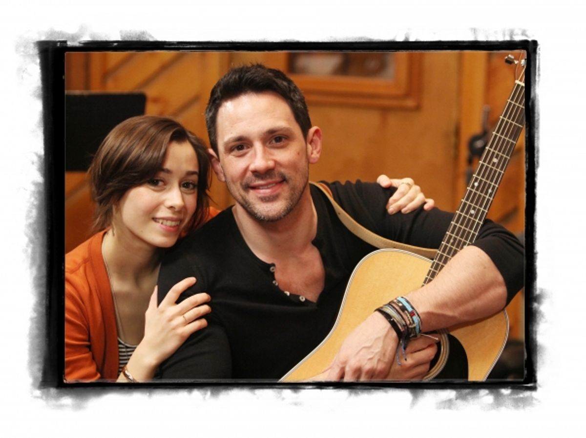 Cristin Milioti & Steve Kazee.recording the Broadway Original Cast Recording of 'Once - a new musical' at Avatar Studios in New York City on 1/17/2012. (winner at the 55th Annual Grammy Awards  for Best Musical Theater Album)  at 
