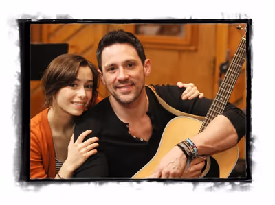 Cristin Milioti & Steve Kazee.recording the Broadway Original Cast Recording of 'Once Photo
