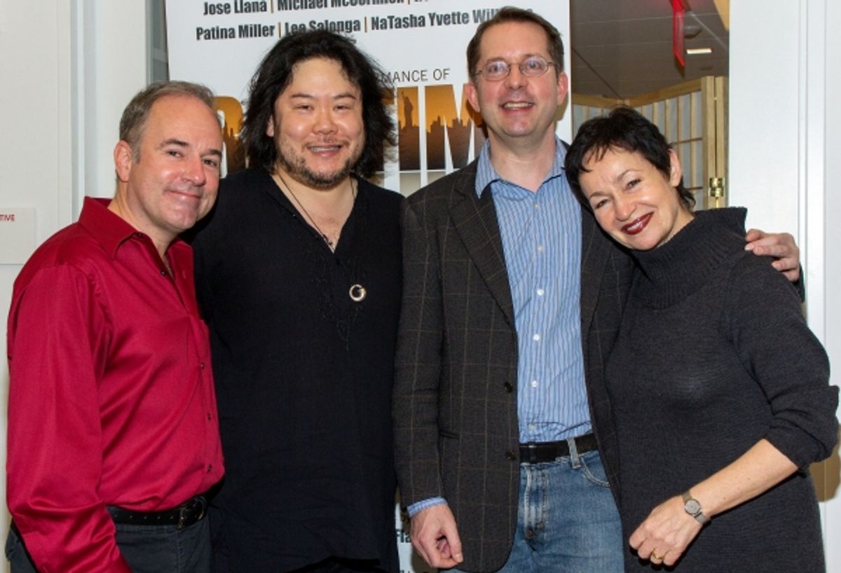 Stephen Flaherty, Stafford Arima, David Loud, Lynn Ahrens at 