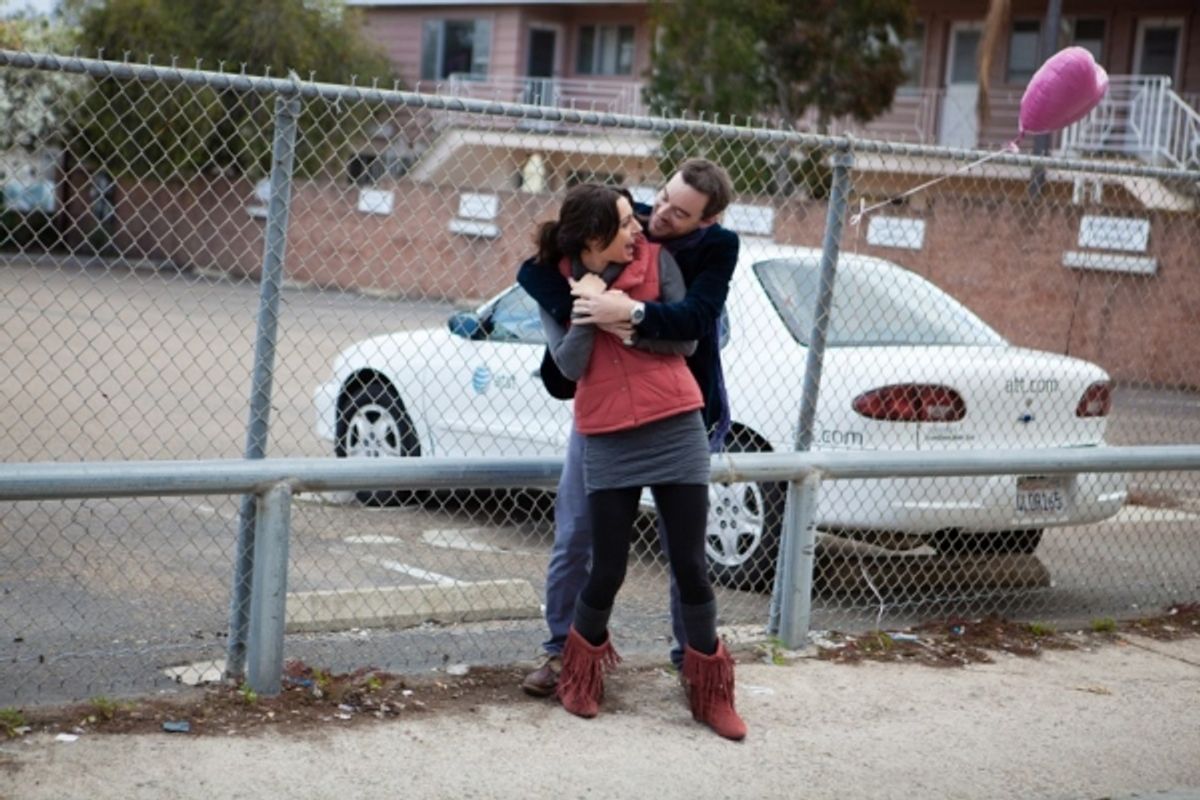 Laura Kaplan-Nieto (Alex) and Michael Nieto (Chris) share a sweet moment before they say goodbye. at 