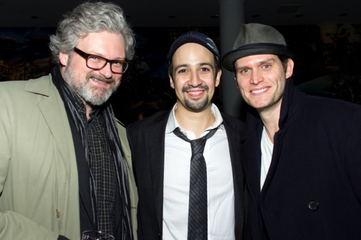 John Ellison Conlee, Lin-Manuel Miranda, Steven Pasquale at 