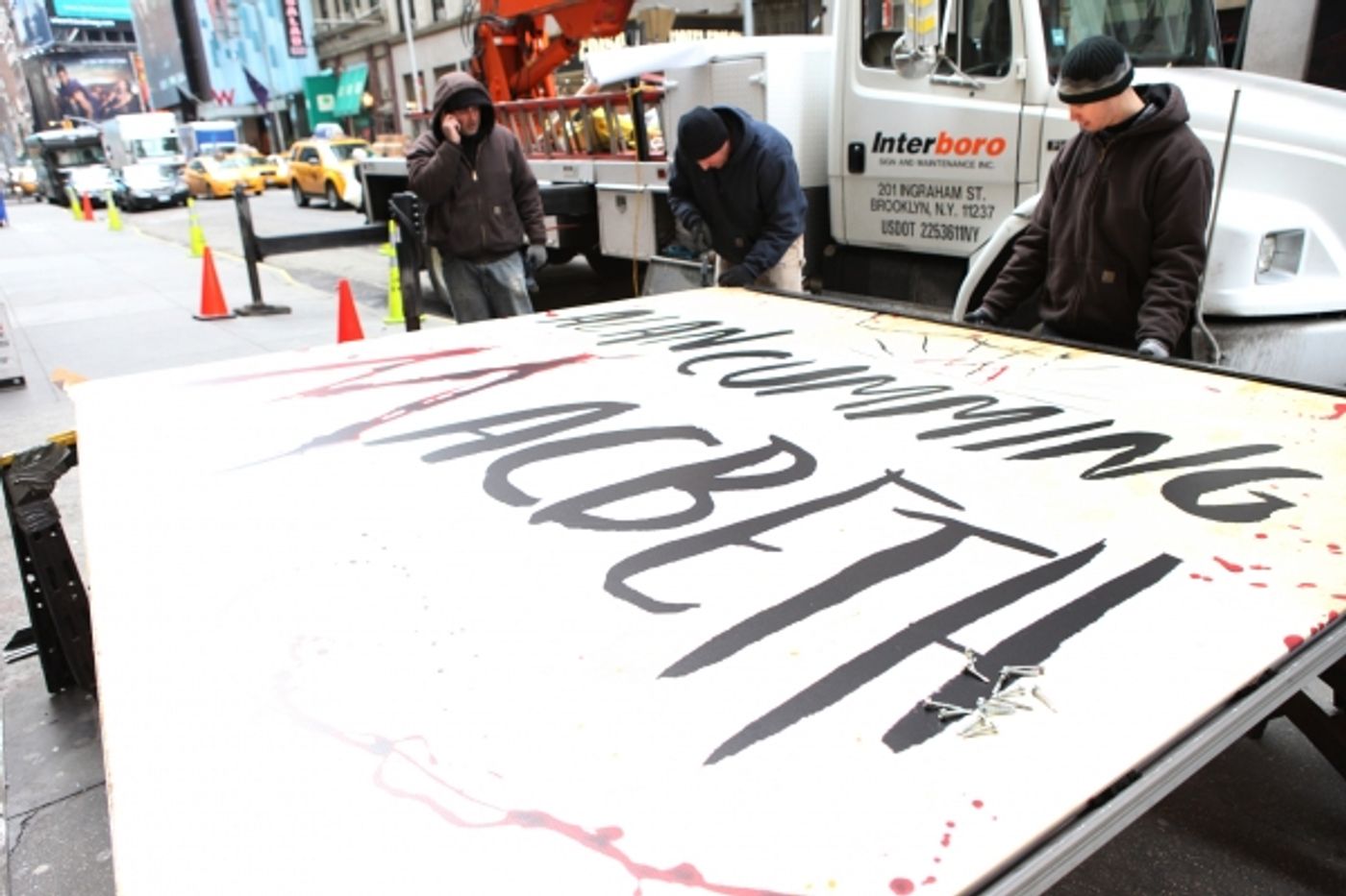 Photo Coverage:  Alan Cumming Helps Install MACBETH Marquee  Image