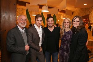 From left, David Van Asselt, Rattlestick Artistic Director; cast member Seth Numrich; Playwright Daniel Talbott; cast member Wendy vanden Heuvel and cast member Addie Talbott pose during a reception for New York's Rattlestick Playwrights Theater to celeb @ BroadwayWorld From left, David Van Asselt, Rattlestick Artistic Director; cast member Seth Numrich; Photo