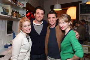 From left, Jasmine Chazelle, actor Jason Butler Harner, actor Pedro Pascal and actress Halley Feiffer pose during a reception for New York's Rattlestick Playwrights Theater to celebrate its upcoming Los Angeles production of Daniel Talbott's "Slipping" @ BroadwayWorld From left, Jasmine Chazelle, actor Jason Butler Harner, actor Pedro Pascal and actres Photo