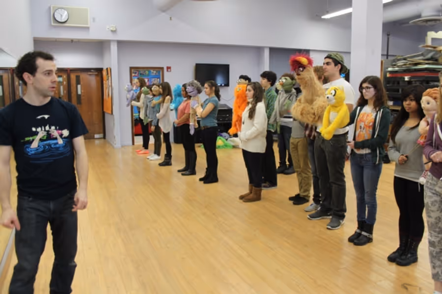 Photo Flash: CHAPLIN's Rob McClure Visits Cast of HT High School's AVENUE Q Image