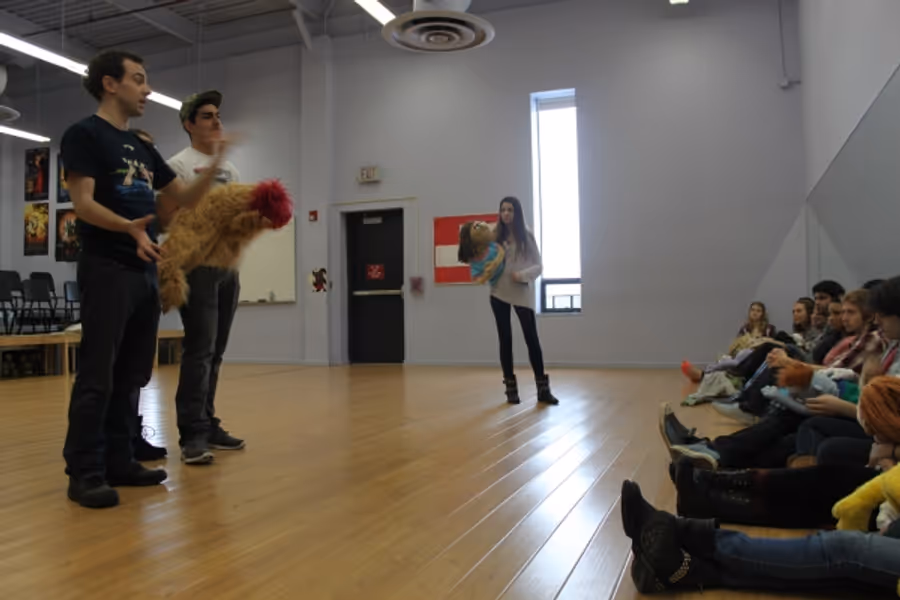 Photo Flash: CHAPLIN's Rob McClure Visits Cast of HT High School's AVENUE Q Image