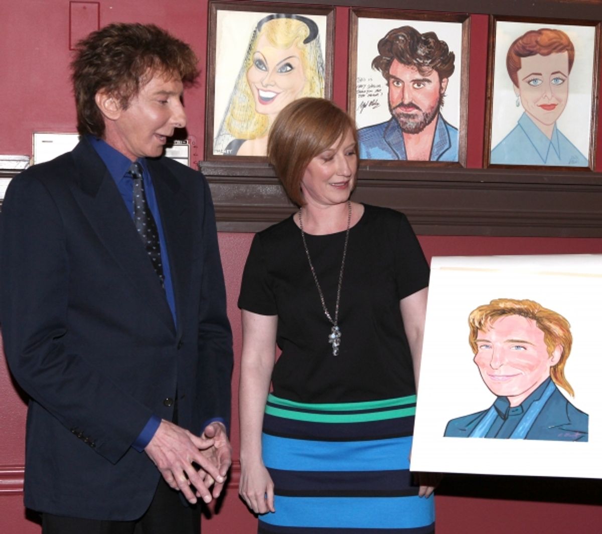 Barry Manilow with American Theatre Wing Executive Director Heather Hitchens  at 