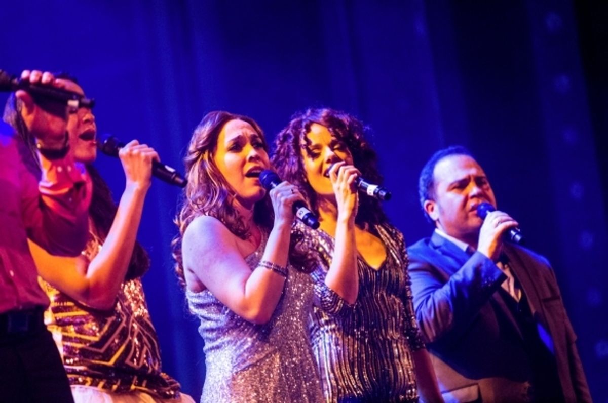 Karen Olivo, Andrea Burns, Eliseo Roman, Janet Dacal. Photo Credit: Paul Lomax at 