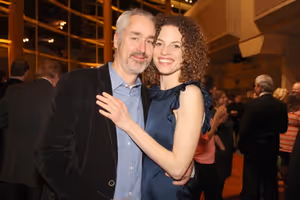Cast member Louise Lamson with her husband @ BroadwayWorld Cast member Louise Lamson with her husband Photo