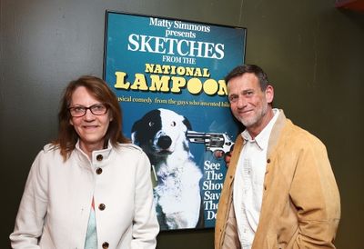 From left, Judy Belushi Pisano and Bill Belushi pose during the world premier of "Ske Photo