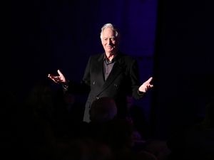 Producer Matty Simmons is honored at the curtain call after the world premier of "Ske Photo