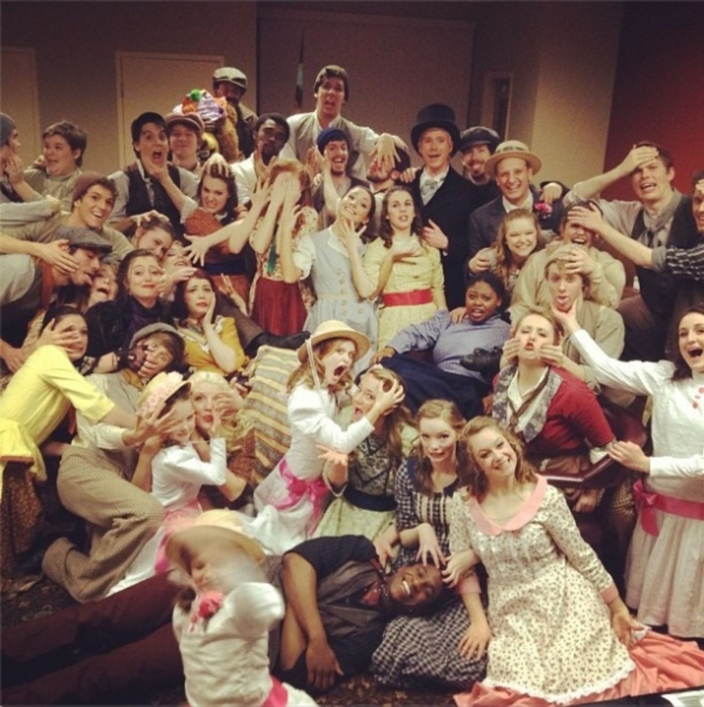 Photo Flash: Saturday Intermission Pics, Feb 16, Part 2 - NEWSIES Take Over, CINDERELLA's Manly Tattoos and More! Image