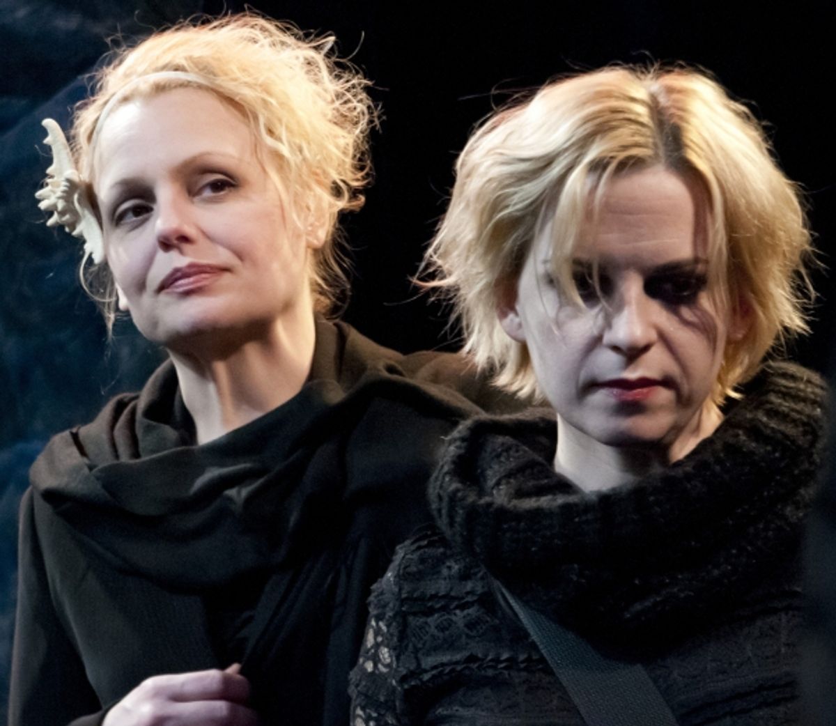 Tonya Beckman as Olivia, and Kimberly Gilbert as Death as Feste at 