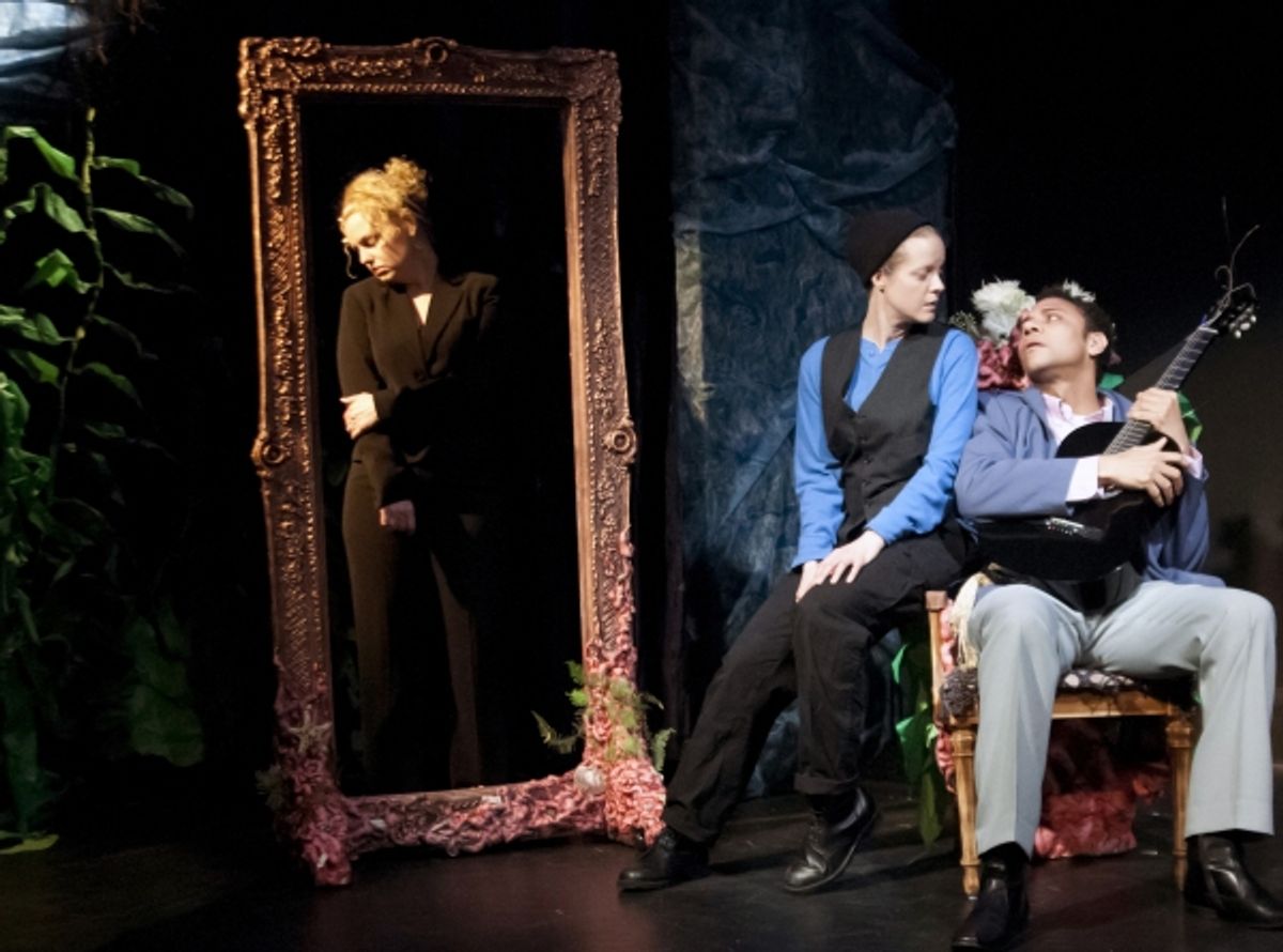 Tonya Beckman as Olivia, Esther Williamson as Viola, and Ricardo Frederick Evans as Orsino at 