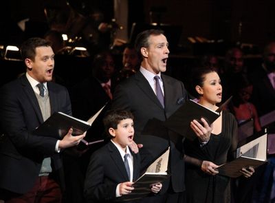 Michael Arden, Lewis Grosso, Howard McGillin & Lea Salonga
 Photo