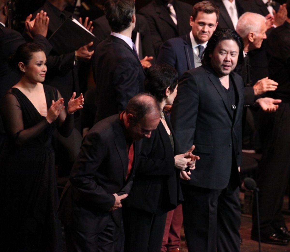 Lea Salonga, Stephen Flaherty, Terrence McNally, Lynn Ahrens & Stafford Arima with Company at 