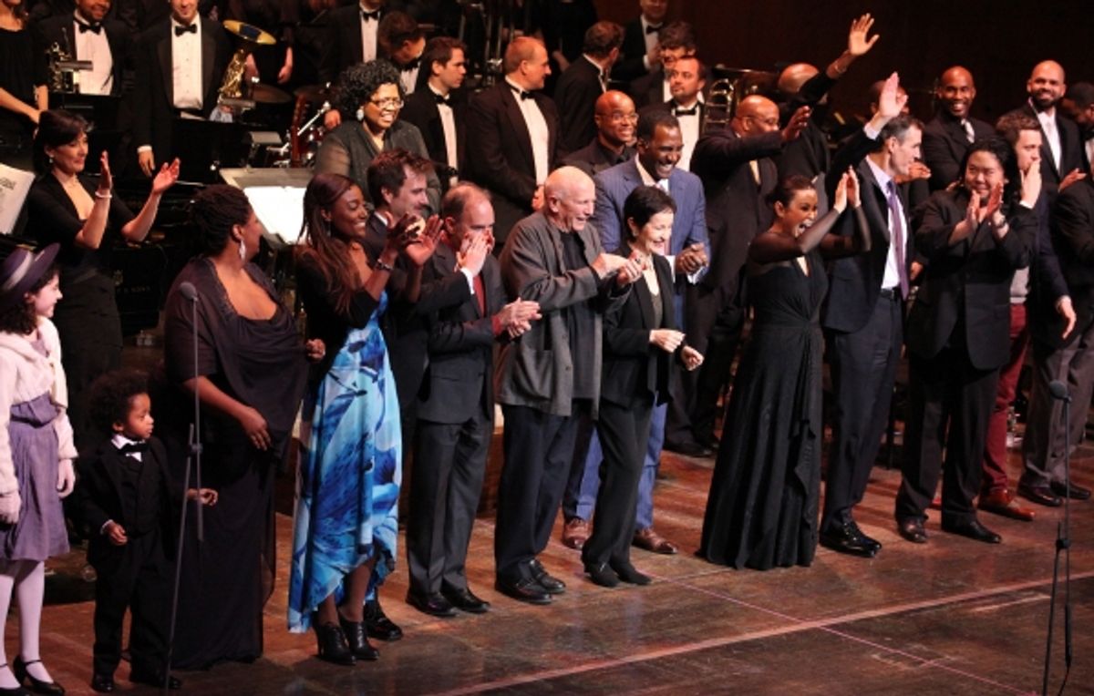 Stephen Flaherty, Terrence McNally, Lynn Ahrens & Stafford Arima with Company at 