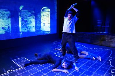 (ground, left to right) Laura Korn, Victoria Blade and (standing) Luis Crespo Photo