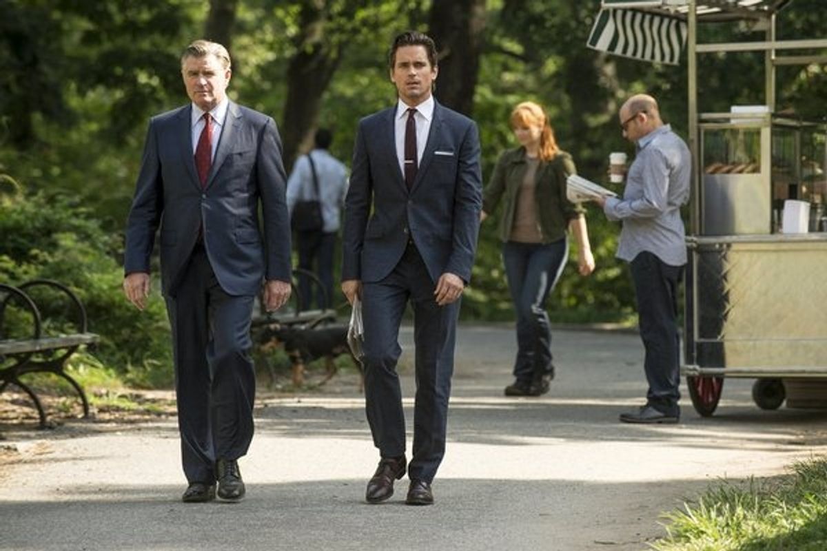 WHITE COLLAR -- 'Into the Wind' Episode 416 -- Pictured: (l-r) Treat Williams as Sam, Matt Bomer as Neal Caffrey, Willie Garson as Mozzie -- (Photo by: David Giesbrecht/USA Network) at 