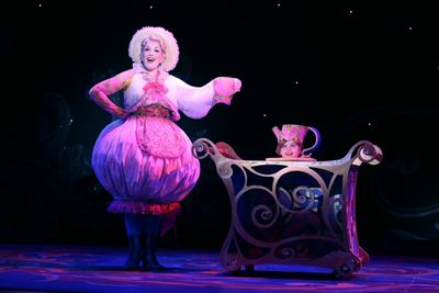 Erin Edelle as Mrs. Potts and Gabriel Reis as Chip Photo