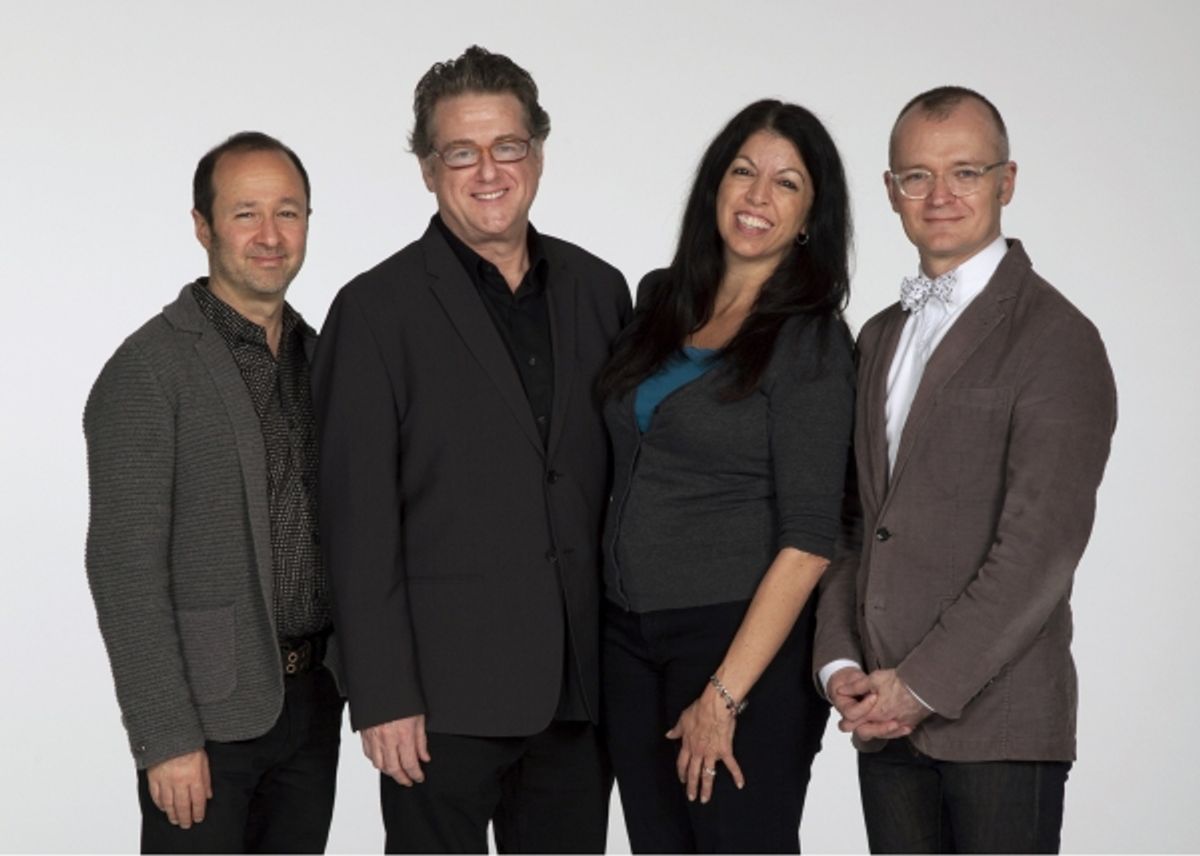 (fComposer and lyricist Steven Lutvak, book writer and lyricist Robert L. Freedman, choreographer Peggy Hickey and director Darko Tresnjak at 