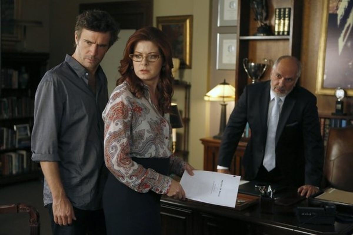 Jack Davenport, Debra Messing, Michael Christofer
 at 