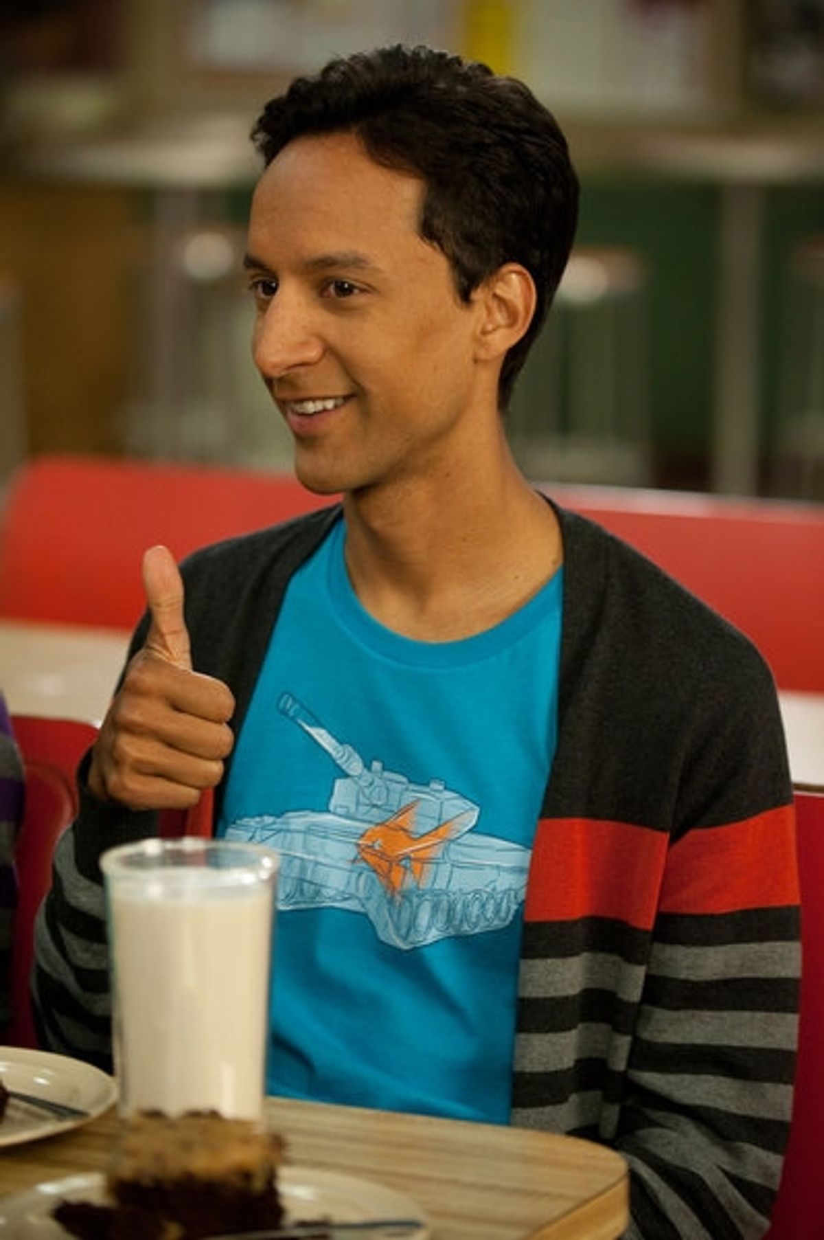 COMMUNITY -- 'Alternative History of the German Invasion' Episode 402 -- Pictured: Danny Pudi as Abed -- (Photo by: Colleen Hayes/NBC) at 