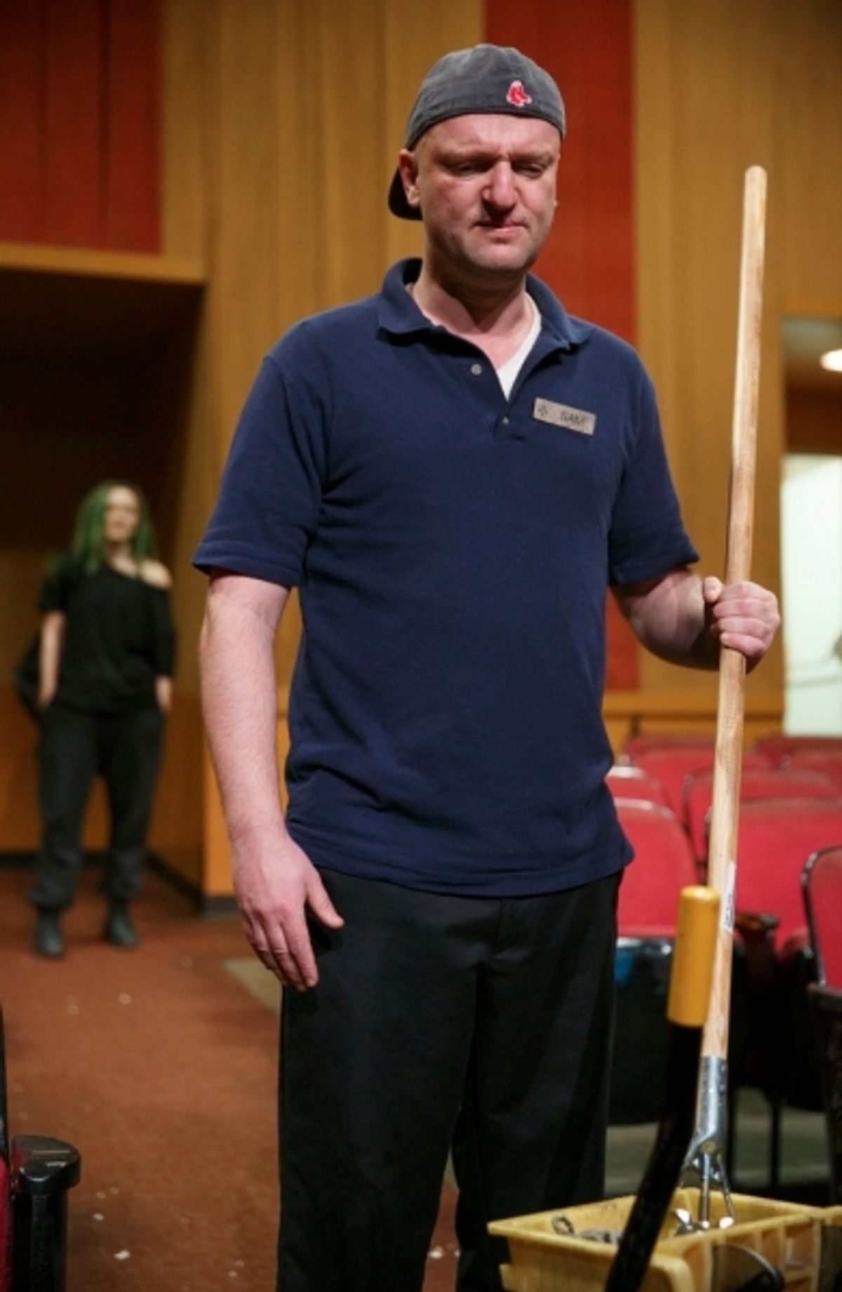 Louisa Krause (background) and Matthew Maher at 