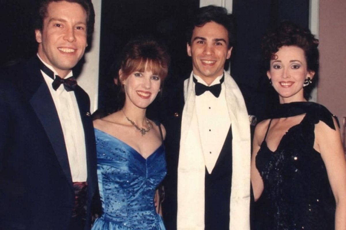 Keith Buterbaugh (Raoul), Dodie Petitt (Meg Giry), Kevin Gray (Phantom), Terri Bibb (Christine) 1991 POTO Tour-photo from dodiepetitt.com at 