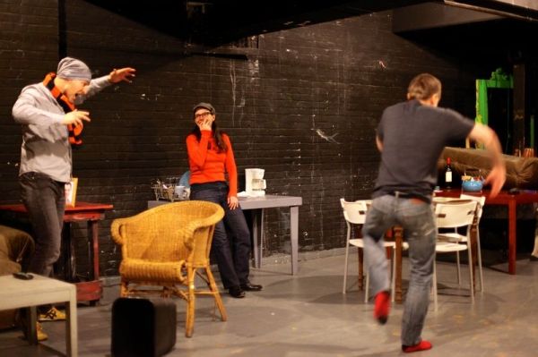 Fight Director Robert Westley, actress Colleen Werthmann, and actor Steven Boyer Photo