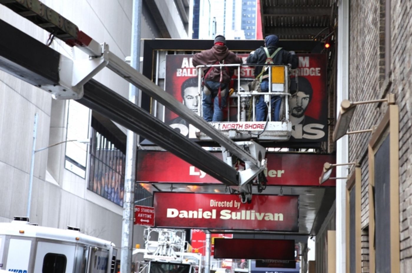 Exclusive Photo Coverage: Quick Switch - Ben Foster Replaces Shia LaBeouf on ORPHANS Theatre Marquee Image