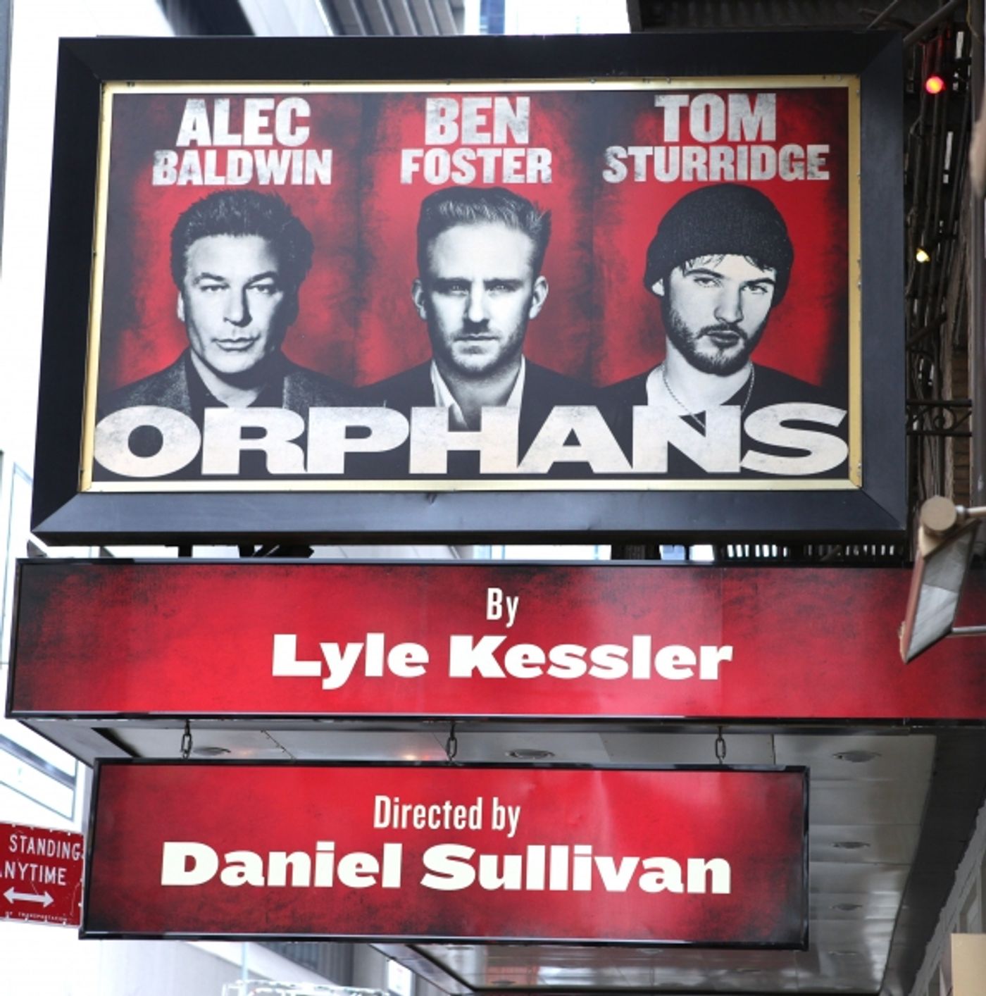Exclusive Photo Coverage: Quick Switch - Ben Foster Replaces Shia LaBeouf on ORPHANS Theatre Marquee Image